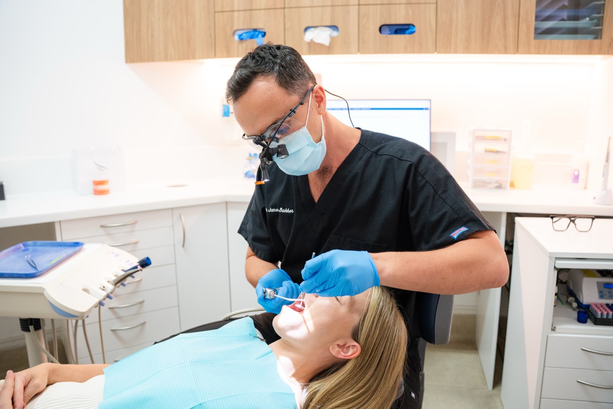 Dr James Bakker performing a calm, gentle check-up